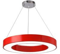 ksxnkhk Ceiling Lights Chandeliers,Kindergarten Color Led Chandelier Hollow Circular Circle Hanging Line Lamp Office School Classroom Round Light, Warm Light 3000K/Red/80Cm-Yellow-40Cm(Red