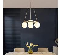 ksxnkhk Chandelier All-Copper Pendant Hanging Lamp Compatible with Restaurant Glass Magic Bean Ceiling Lights Fixtures 4-Lights LED Three-Tone Light Lights, Decor No Source A