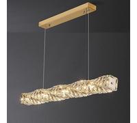 ksxnkhk chandelier ceiling lamp, modern rectangular crystal for kitchen island, luxury linear pendant light, led hanging fixture dining room living