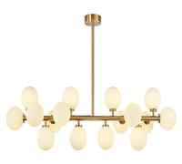 ksxnkhk Chandelier Gold Large Chandeliers Pendant Lights 16-Light Globe Sputnik Chandelier Magic Bean Molecular Ceiling Hanging Lighting, Modern Chandelier For Living Room Dining Room Farm