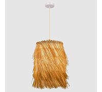 ksxnkhk Chandelier, Handmade Rattan Pendant Light Chandelier with Wind Blowing Feeling Retro Style Bamboo Hanging Lamp Woven Droplight for Kitchen Island Dining Room Bar Bedroom, E27