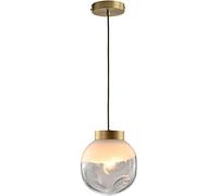 ksxnkhk Chandelier, Led Lights All Copper Restaurant Pendant Light Bedroom Bedside Glass Chandelier Creative Coffee Shop 1-Light Adjustable Ceiling Hanging Lamp E27 Base(30CM)