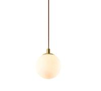 ksxnkhk Chandelier, Led Lights Nordic Globe Glass Kitchen Bar Balcony Single Head Chandelier Modern Brass Bedroom Bedside Hanging Pendent Lamp E27/E26 Length 15cm Droplight(25cm)