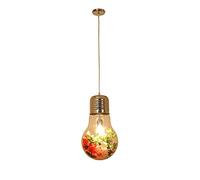 ksxnkhk Chandelier, Led Lights Simple Plant Flowers and Plants Big Bulb Bar Suspension Light Music Restaurant Coffee Shop Single Head Chandelier Porch Bedroom Bay Window Hanging Lamp(28cm)