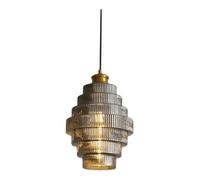 ksxnkhk Chandelier light, Copper Chandelier - 9.85in Glass Pendant Light with E27 Light Bulb - Ideal for Illuminating Living Rooms Balconies and Corridors LED Chandelier Ceiling