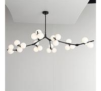ksxnkhk Chandelier, Modern Chandeliers LED Chandelier Fission Branches Style Glass Balls Ceiling Lamp Living Room Dining Room Bedroom Lighting Fixtures(Black,24HEAD/25CM/Warm White)