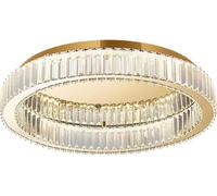 ksxnkhk Chandelier, Modern K9 Crystal Ceiling Light Round Metal Shade Modern Drum Ceiling Light Fixture Lamp for Dining Room, Living Room, Bathroom, Bedroom Dimmable, One Color, 40cm