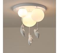 ksxnkhk Chandelier, Nordic Cute Bear Pendant Lights Ceiling Light with Frosted Glass Shade Chandelier Lighting for Children Room Boy Girl Room Bedroom Lamp Bar Shop Front Desk E27(D)