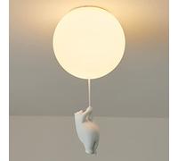 ksxnkhk Chandelier, Nordic Cute Bear Pendant Lights Ceiling Light with Frosted Glass Shade Chandelier Lighting for Children Room Boy Girl Room Bedroom Lamp Bar Shop Front Desk E27(B)