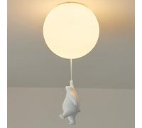 ksxnkhk Chandelier, Nordic Cute Bear Pendant Lights Ceiling Light with Frosted Glass Shade Chandelier Lighting for Children Room Boy Girl Room Bedroom Lamp Bar Shop Front Desk E27(A)