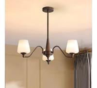 ksxnkhk Chandelier Oil Rubbed Bronze Antique 8 Light Frosted Milk Glass Chandelier Black Rustic Large Vintage Pendant Light for Bedroom Living Room Dining Room Kitchen Island Farmhouse