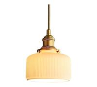 ksxnkhk Chandelier, Pendant Light Retro White Wave Ceramic Lampshade Style Ceiling Hanging Lamp Brass Finish Ceiling Light for Kitchen Island Bedroom Bedside Adjustable Height