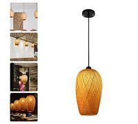 ksxnkhk Chandelier, Rattan Pendant Lighting with Projection Effect Bamboo Chandeliers Ceiling Lamps Hand-Woven Wicker Hanging Lights for Bedrooms Living Room Restaurant E27(40X20CM)