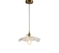 ksxnkhk Chandelier, Retro Chandelier, Brass Lotus Leaf Glass Moulding Lamps Hanging Light, Aisle Illumination Ceiling Light, Dining Table Dining Room Bar Homestay Bedroom Bedside Lamps
