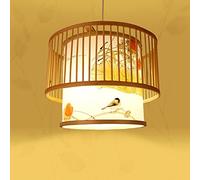 ksxnkhk Chandelier, Retro Handmade Rattan Chandelier Japanese-Style Bamboo Pendant Lamp Pastoral V-intage Hanging Ceiling Light for Cafe Bar Restaurant Zen Tea Room Living Room(50x30cm)