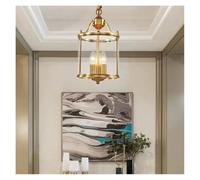 ksxnkhk Chandeliers, Country Hanging Lamp Interior Lighting Fixtures Pendant Lights Bronze Glass Chandeliers for Living Dinner Room Corridor(Glod D20cm)