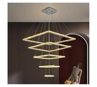ksxnkhk Chandeliers, Living Room Chandelier Light Luxury Square Dining Room Crystal Lamp Modern Minimalist Atmosphere Villa Duplex Staircase Lamp(L100 80 60 40 20cm)