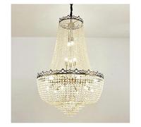 ksxnkhk Chandeliers, Modern High Ceiling European Clean Crystal Large LED Chandelier Crystal Chandelier For Living Dining Room Light Luxury(Natural light,D50cm H65cm)