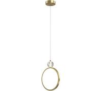 ksxnkhk Chandeliers Ring Bedside Pendant Lamp Copper Annulus Hanging Light with Silicone Lampshade Modern LED Chandelier 18W - 3 Color Mode