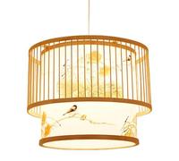 ksxnkhk Chinese Home Decoration Chandelier Country Bamboo Art Hanging Lamp Southeast Asian Creative Lighting Fixture Rustic Farmhouse E27 Pendant Light for Kitchen Living Room Villa Bedroo