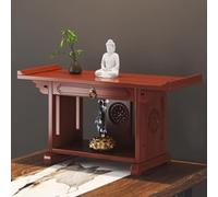 ksxnkhk Chinese style desktop Buddhist altar Bamboo Small Shrine Altar Table with Telescopic Pull Plate Butsudan Statue Pedestal Offering Meditation prayer Cabinet for Desktop Spaces.(Red,