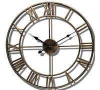 ksxnkhk Classic Vintage Large Garden Wall Mounted Clock,Silent Skeleton Clock, Clock Without Ticking Sound,40-80cm Outdoor Roman Numerals Wrought Iron Waterproof