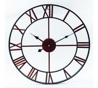 ksxnkhk Classic Vintage Large Garden Wall Mounted Clock,Silent Skeleton Clock, Clock Without Ticking Sound,40-80cm Outdoor Roman Numerals Wrought Iron Waterproof