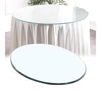 ksxnkhk Clear Round Glass Table Top, 1/4" Thick Tempered 30" 36" 39" 40" Top for End Dining Coffee Table(70cm(27.5in))