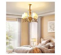 ksxnkhk Copper Chandelier for Living Room Bedroom Kitchen Villa Modern Luxury Style Hanging Lamp Gold Brass Pendant Light, Functional