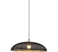 ksxnkhk Country Style Chandelier E27 Screw Single-Headed Hanging Lamp Etched Hollow Lid Metal Lighting Fixtures Pendant Light in The Living Room of Loft Perfect Match