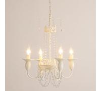 ksxnkhk Crystal Beaded Chandelier, Vintage American Countryside French Pastoral Style Pendant Light, 4 Lights Ceiling Drop Lighting Fixtures for Villa, Living Room, Princess Room, Bedroom,