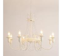 ksxnkhk Crystal Beaded Chandelier, Vintage American Countryside French Pastoral Style Pendant Light, 8 Lights Ceiling Drop Lighting Fixtures for Villa, Living Room, Princess Room, Bedroom,