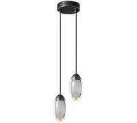 ksxnkhk Crystal Pendant Lighting for Kitchen Island Black LED Hanging Light 5W Warm Light Adjustable Contemporary Chandelier for Dining Hallway Staircase Foyer 1 Light(Dark,B)