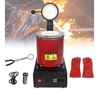 ksxnkhk Digital Melting Furnace Machine, 2102°F Gold for Refining Metals - Electric Melter with Tongs, Crucible, and Mesh Guard Silver, Tin, Aluminum Smelter Kit
