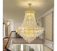 ksxnkhk Duplex Building Living Room Chandelier Stair Hollow Middle Floor Villa Hall Pick Aerial Crystal,Pendant Chandeliers Warm White D150CM H230CM