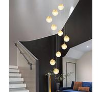 ksxnkhk Duplex Hollow Living Room Chandelier Acrylic Crystal Ball Chandelier Boutique Decoration Creative Hotel Villa Staircase High Ceiling Pendant Lamp Minimalist Staircase Long Cha