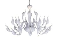 ksxnkhk Elegant LED Swan Chandelier Light - 6 Art Deco Ceiling Fixture, Stylish European Design, Modern Loft Lighting, Compatible with G4 Bulbs, Silver Finish for Contemporary Spaces.