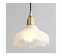 ksxnkhk Elegant Petal Shape Glass Pendant Light - 8.66in Chandelier with E27 Edison Light Bulb - Perfect Compatible with Living Room and Balcony Lighting,Hanging Lighting Lamp