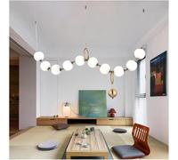 ksxnkhk Europe Luxury Necklace Shape Pendant Light Magic Bean Chandelier White Glass Ball Hanging Lamp for Home,Chandelier