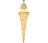 ksxnkhk European Big Lighting Large Gold Imperial K9 Crystal Chandelier for Hotel Hall Living Room Staircase Hanging Pendant Lamp Decora Indoor Illumination(White Light,D100cm H400cm)