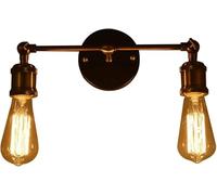 ksxnkhk European Wall Light American Retro 2heads Wall Lights Rotatable Adjustment Industrial Wall Lamp E27 Copper Head Simple - Wall Lighting,Hanging Light