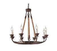 ksxnkhk Farmhouse Chandeliers for Dining Room,Metal Wood Wagon Wheel Chandelier,Vintage Round During Lights,Lighting Fixture,for Home Living Room-Brown 70x64cm