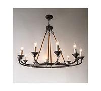 ksxnkhk Farmhouse Chandeliers for Dining Room,Metal Wood Wagon Wheel Chandelier,Vintage Round During Lights,Lighting Fixture,for Home Living Room-Brown 110x85cm