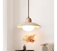ksxnkhk Farmhouse Vintage Milk Glass Pendant Light Marble Natural Stone Hanging Ceiling Lamp Vintage Rustic Wood Lamp Large Mid Century Chandelier for Dining Room Bedroom Kitchen Island Re