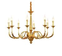 ksxnkhk French Classic Brass Living Room Chandelier V-intage European Villa Study Room Bedroom Lamp Dining Room Decorative Chandelier,Led Chandeliers