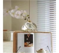 ksxnkhk French Glass Pendant Light Petal Shaped Hanging Lamp Decoration Bedroom Bedside Dining Table Counter Led Ceiling Chandelier,Modern