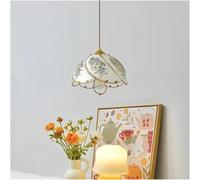 ksxnkhk French Glass Pendant Light Petal Shaped Hanging Lamp Decoration Bedroom Bedside Dining Table Counter Led Ceiling Chandelier,Modern
