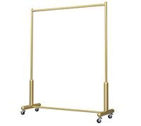 ksxnkhk Garment Rack Nordic Modern Gold Metal Clothing On Wheels Freestanding Retail Display Racks Heavy Duty Clothes Rail for Bedroom and Living Room Easy to Assemble Coat Rack(Size:120X4