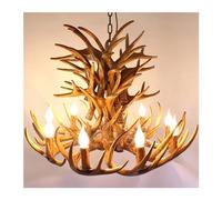 ksxnkhk Hanging Lamp, Antler Chandelier Country Chandelier Living Room Industrial Deer Hanging lamp Light Fixture for Home Decor 4x3 arms White SY-89(Brown,9x3 arms)
