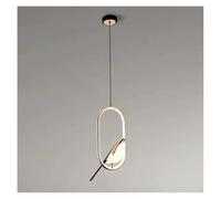 ksxnkhk Hanging Lamp, Nordic Gloss LED Magpie Chandelier Modern Home Living Room Study Bedroom Restaurant Decoration(Golden Oval)